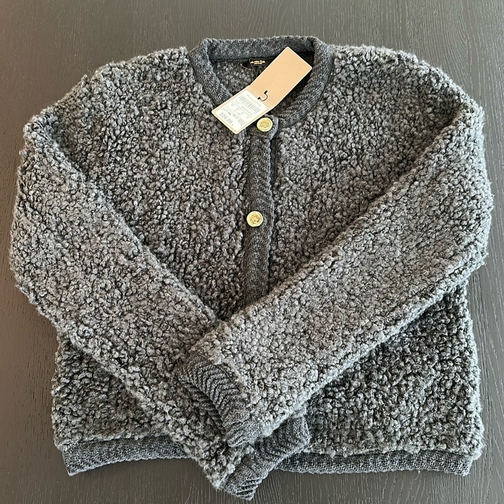 BRAND NEW Massimo Dutti Boucle Knit Cardigan with buttons